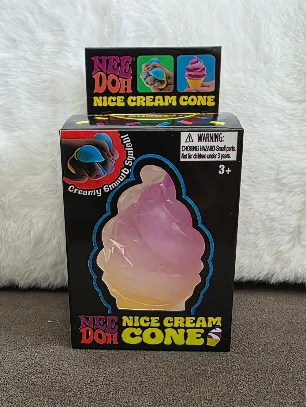 Nice Cream Cone Squishy Toy - Pink & Yellow